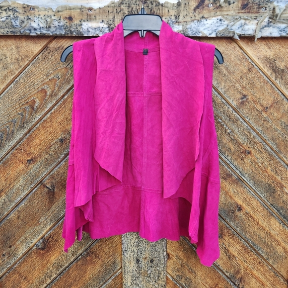 Tops - NWOT Genuine Suede Drape Front Open Vest Shrug from Argentina